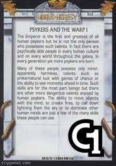 Psykers and the Warp I